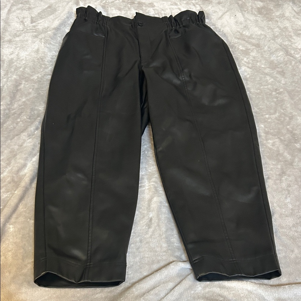 Madewell vegan leather pull-on Paperbag pants
